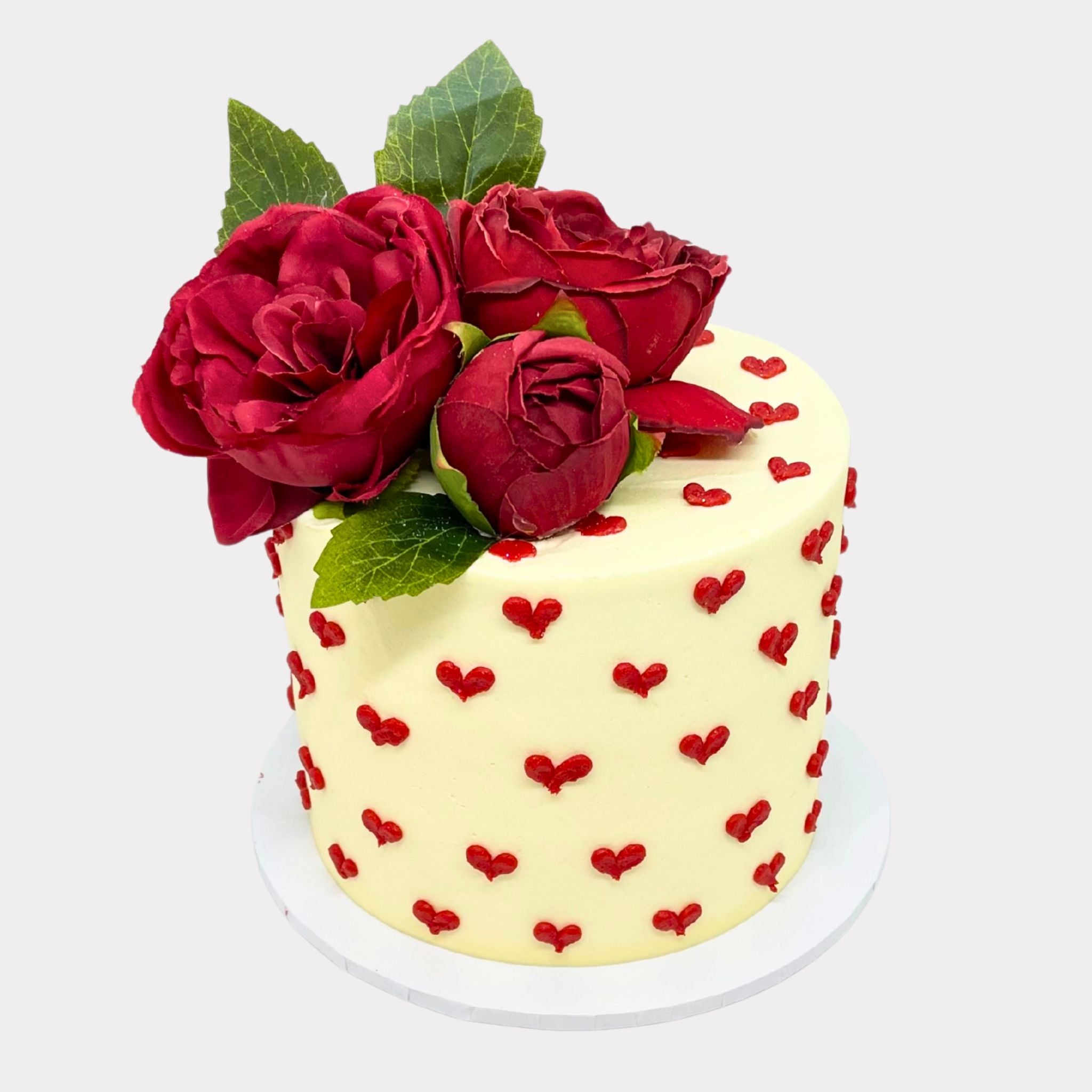 Red Hearts Cake