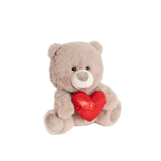 Love Me Bear With Shining Heart Grey (23cmST)