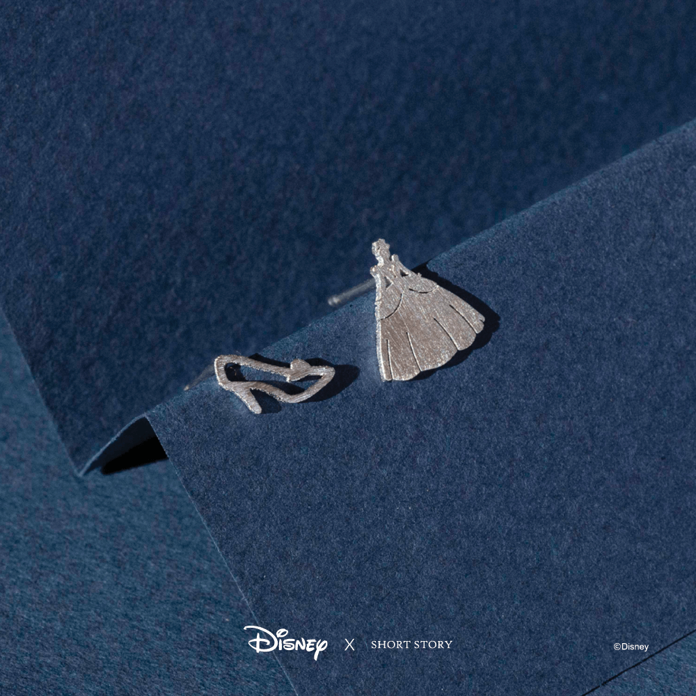 Disney Earrings Cinderella Dress and Shoe Silver