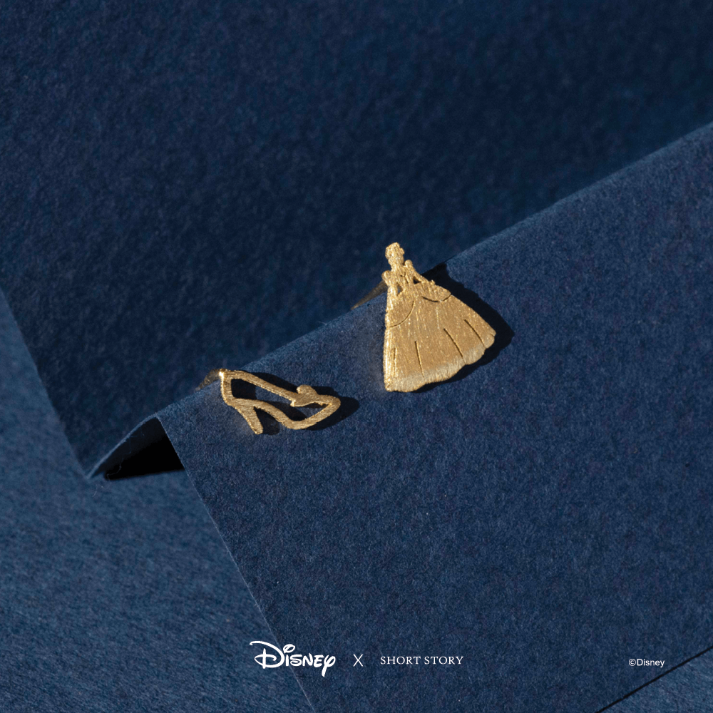 Disney Earrings Cinderella Dress and Shoe Gold