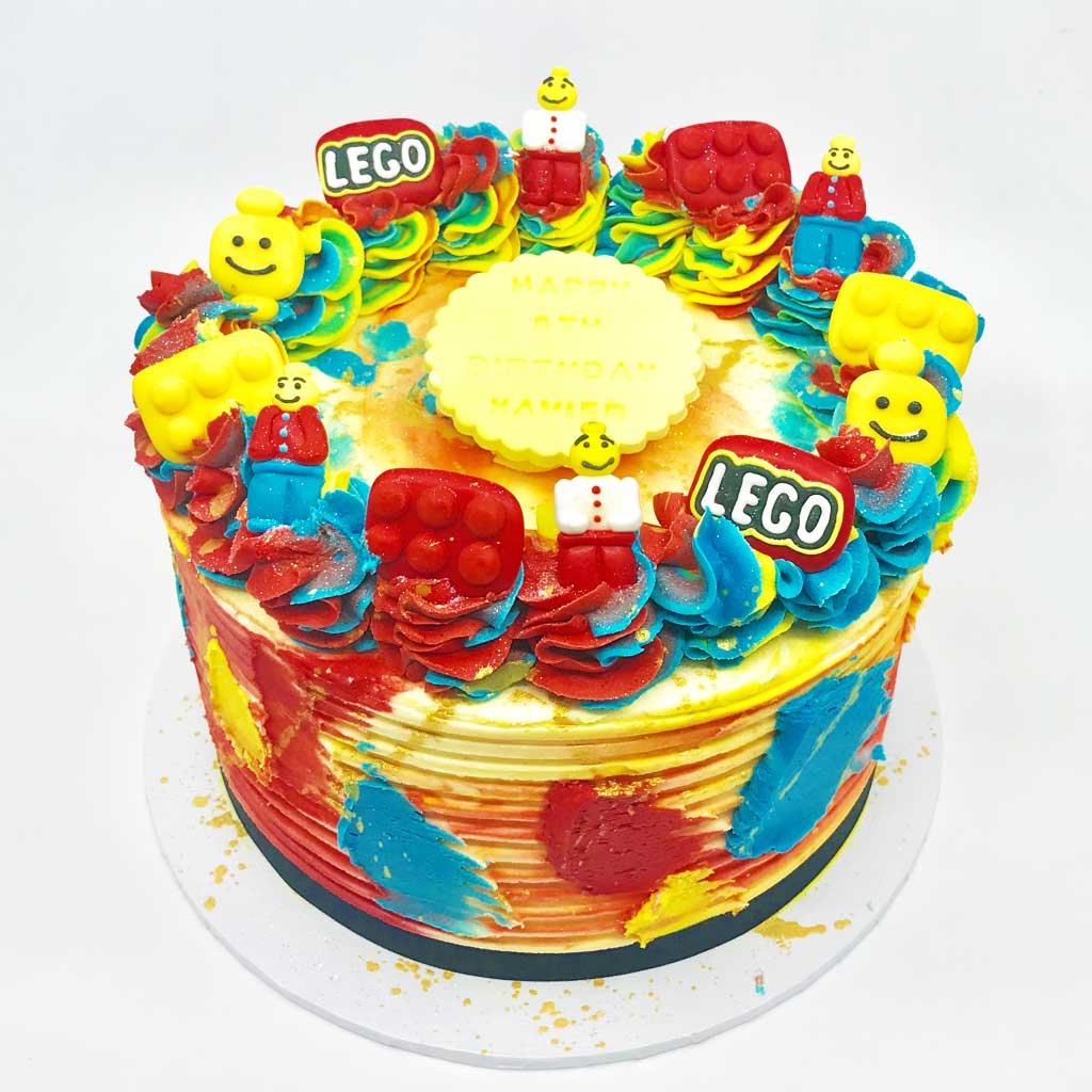 Lego themed hot sale birthday cake