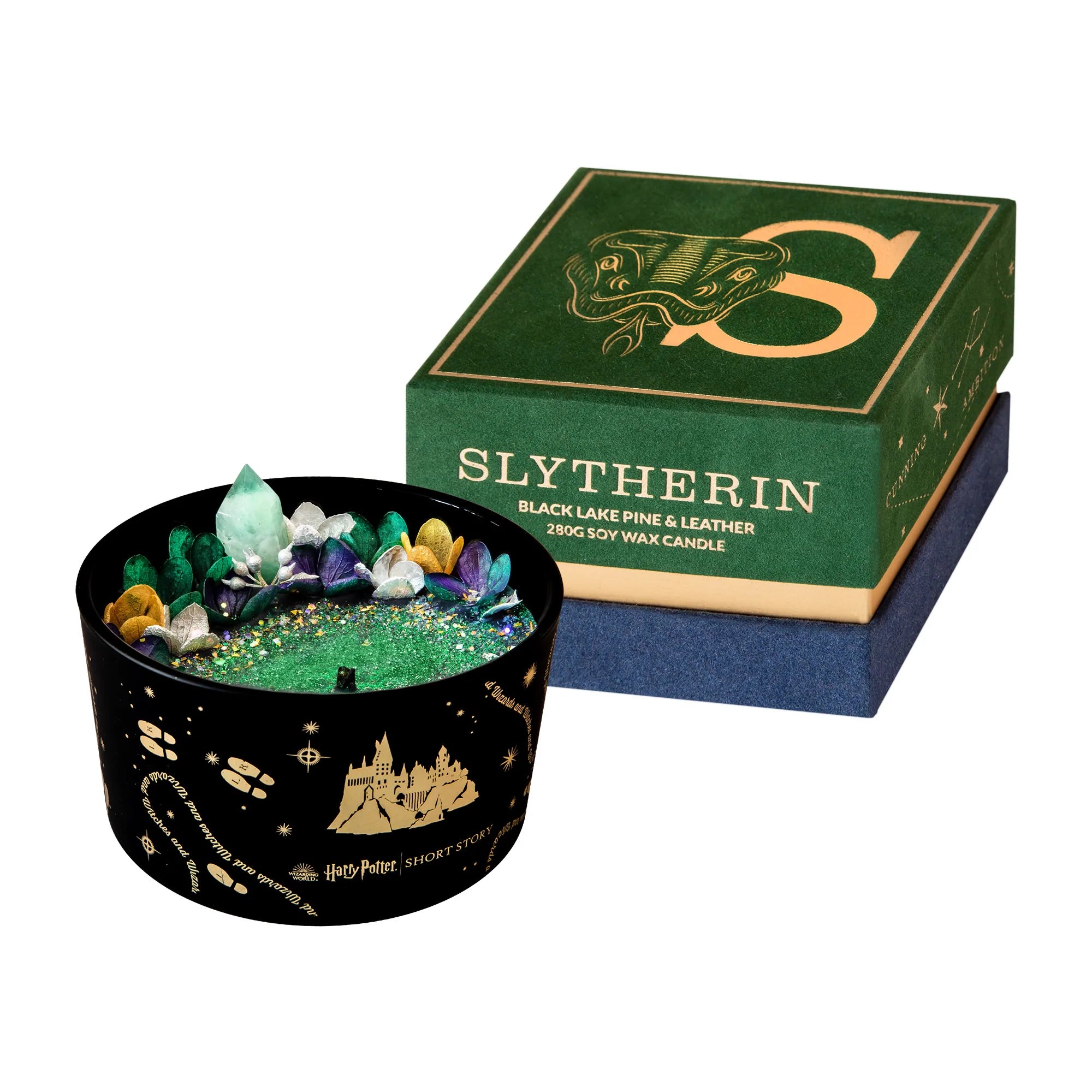 Harry Potter Candle - Slytherin (Black Lake Pine & Leather)