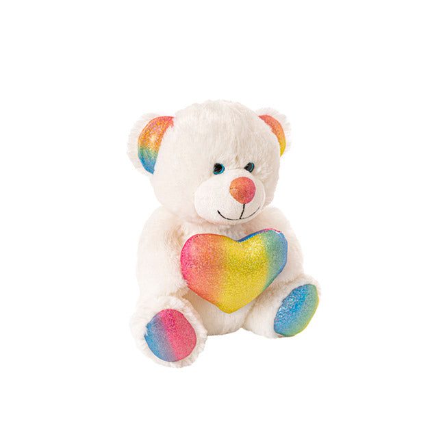 Love Me Bear With Shining Heart White (23cmST)