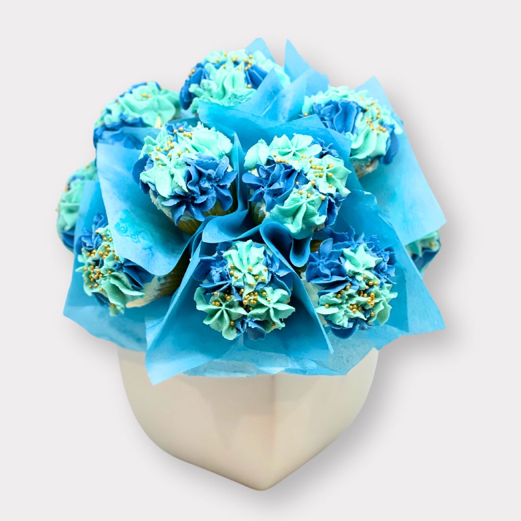 Blue Cupcake Bouquet