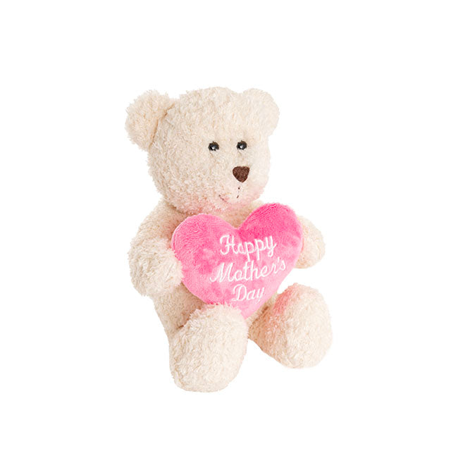 Happy Mother's Day Heart White Teddy Bear