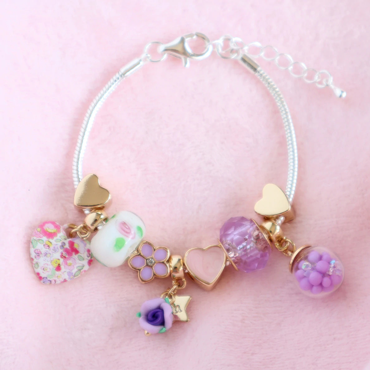 Petite Fleur Violette Charm Bracelet
