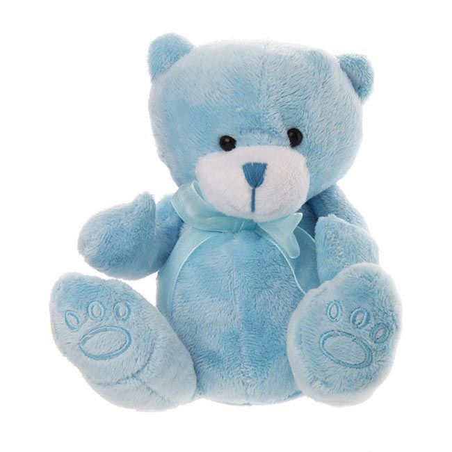 Teddy Bear Baby Paw Print Blue