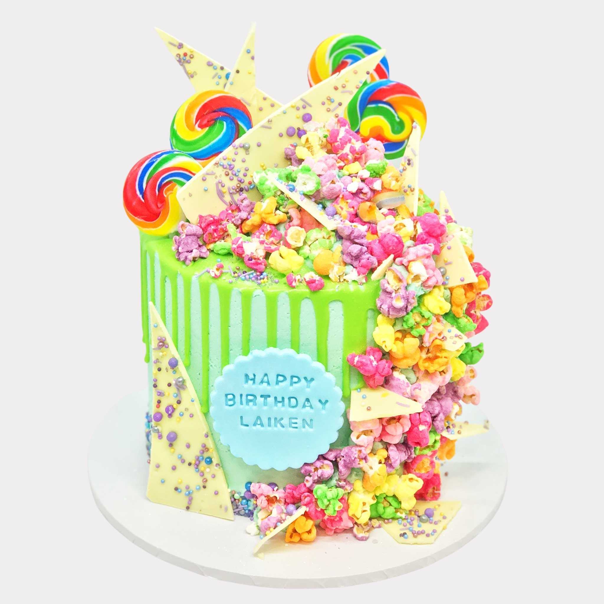 Rainbow Popcorn Cake