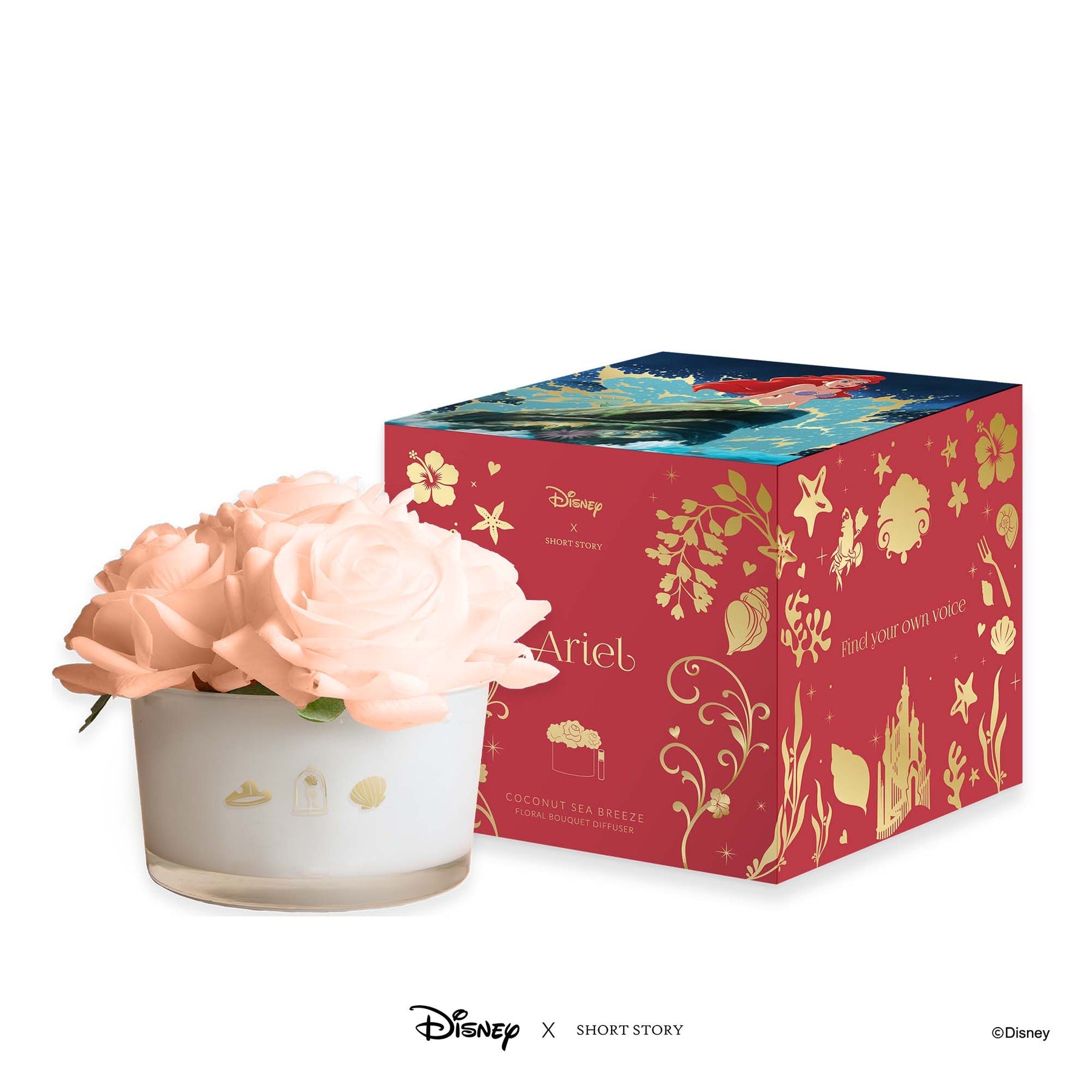 Disney Floral Bouquet Diffuser - Ariel, Little Mermaid (Coconut Sea Breeze)